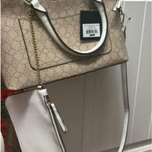 Elegant Tan and White Women's Bag